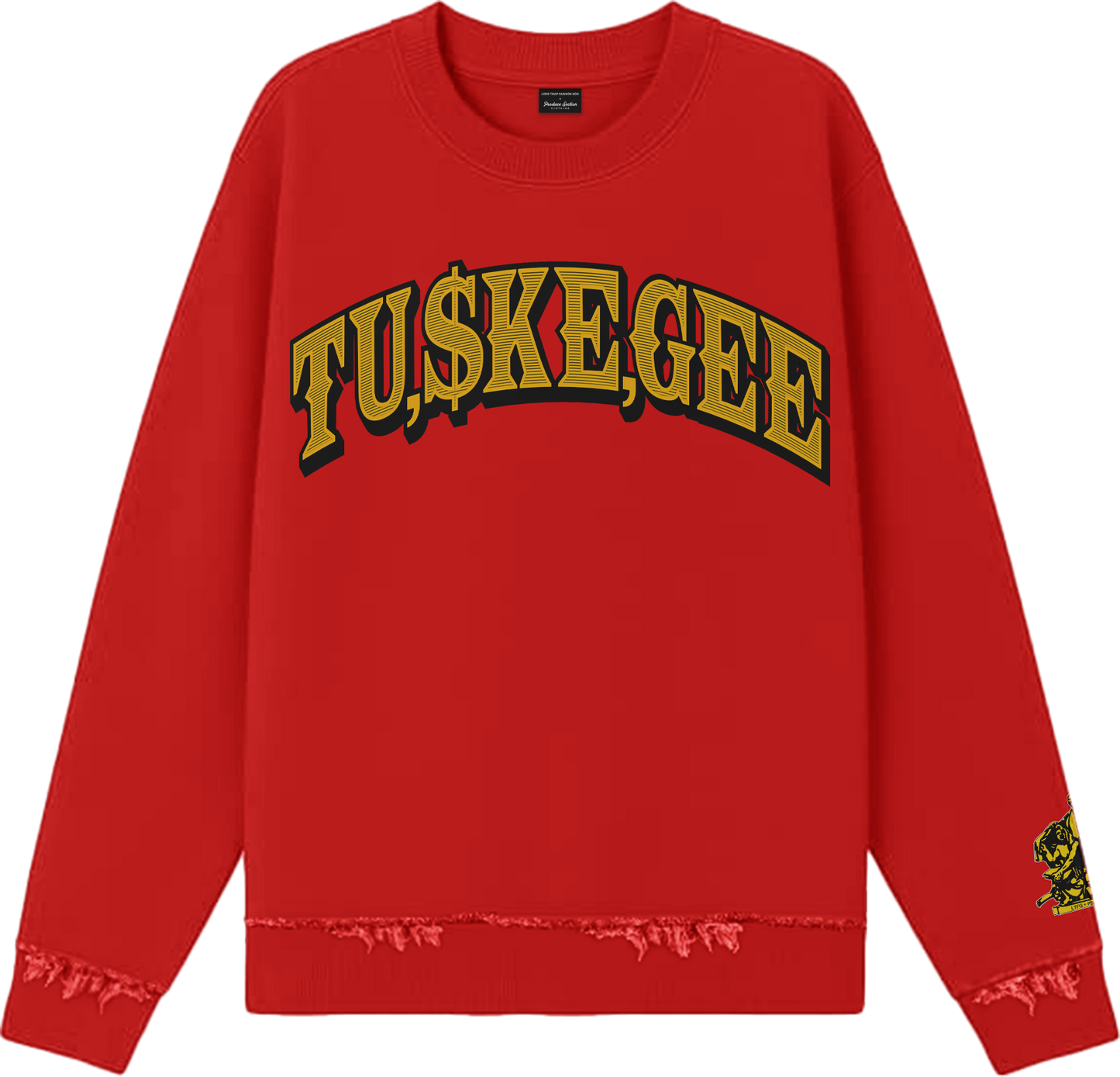 LTFG + PSC Rich In TU,$KE,GEE Legacy Crewneck 10 Million Dollar Fleece - Vermilion/Gold