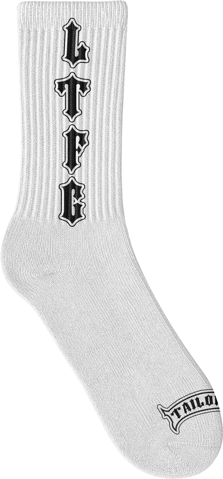 LTFG LOGO SOCKS - WHITE