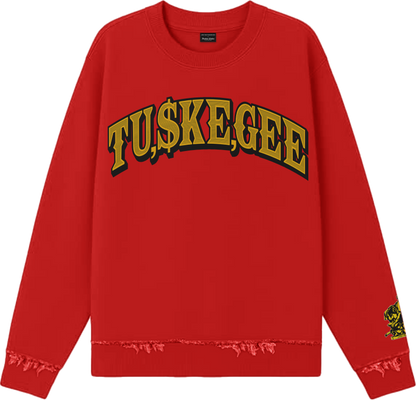 LTFG + PSC Rich In TU,$KE,GEE Legacy Crewneck 10 Million Dollar Fleece - Vermilion/Gold