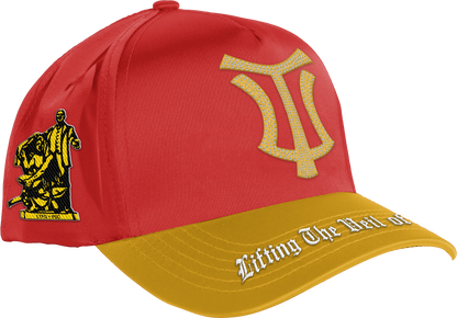 LTFG + PSC Rich in TU,$KE,GEE Legacy Hat (FULL BUST DOWN) - Vermilion/Gold