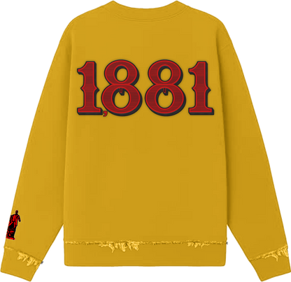 LTFG + PSC Rich In TU,$KE,GEE Legacy Crewneck 10 Million Dollar Fleece - Saffron/Ruby