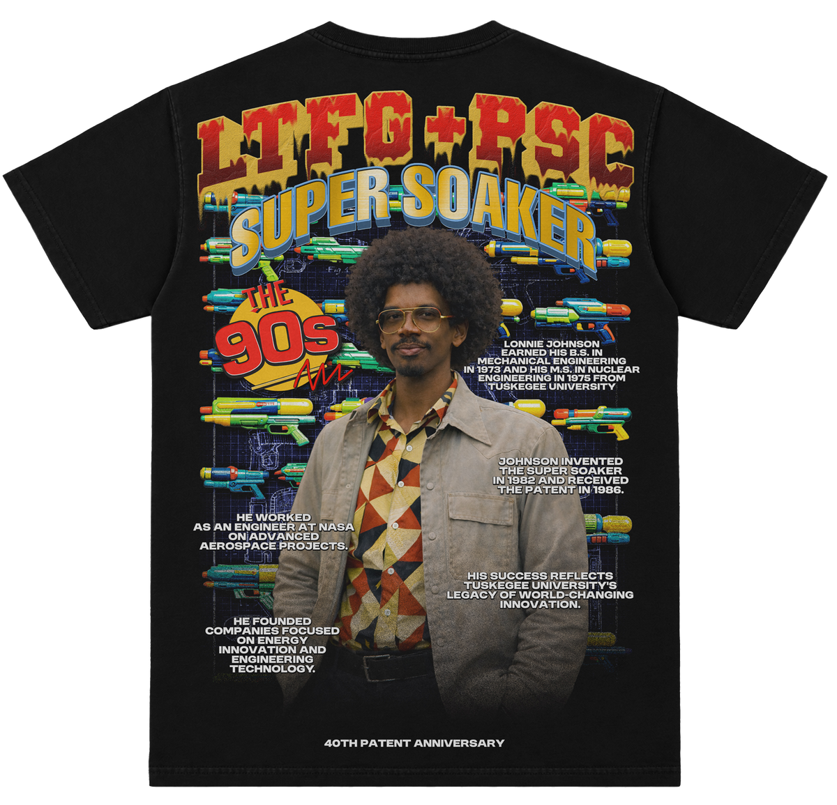 LTFG + PSC Lonnie Johnson Tuskegee “Super Soaker” Tee